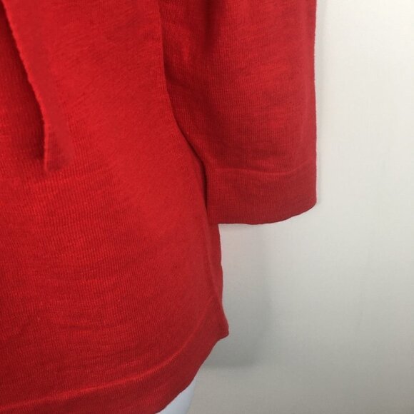 J. Crew Tie Off-Shoulder Red Sweater Medium - Picture 2 of 6